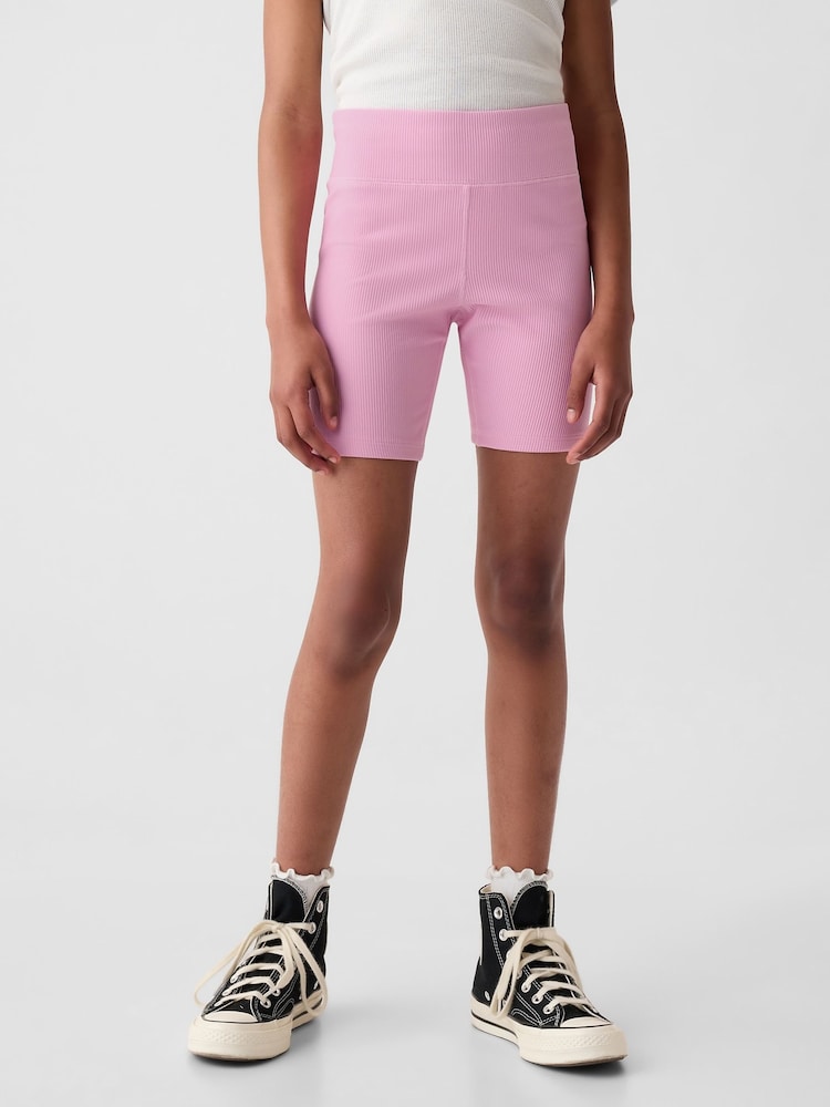 Gap Pink Rib Biker Shorts (4-13yrs) - Image 1 of 5