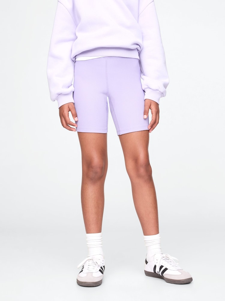 Gap Purple Rib Biker Shorts (4-13yrs) - Image 1 of 5