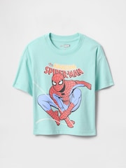 Gap Green Spider-Man Marvel Oversized Graphic Short Sleeve T-Shirt (6mths-5yrs) - Image 1 of 2