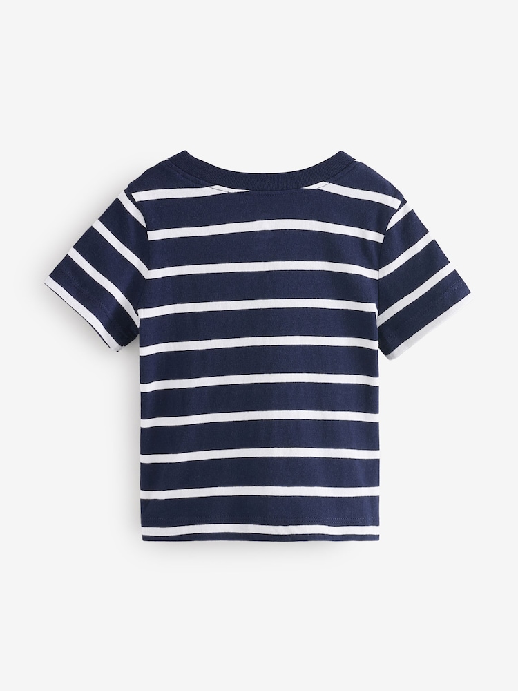Gap Navy/Blue Stripe Original Short Sleeve T-Shirt (6mths-5yrs) - Image 2 of 4 Gap Navy/Blue Stripe Original Short Sleeve T-Shirt (6mths-5yrs) - Image 2 of 4