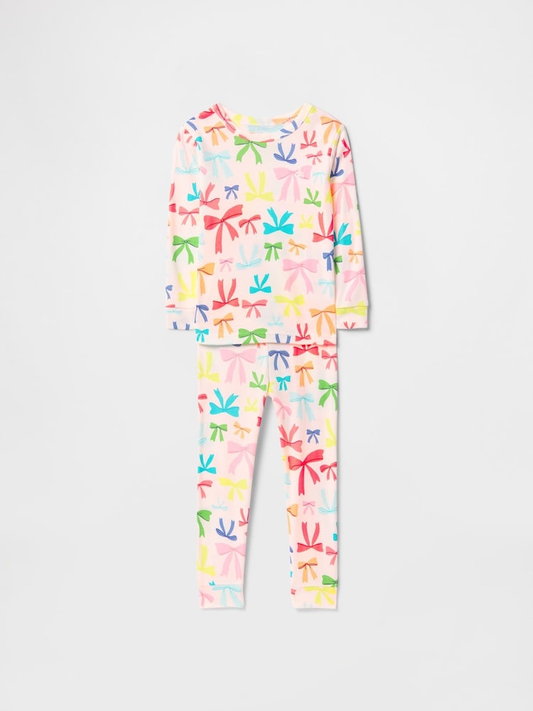 Gap Pink Bows Brushed Cotton Long Pyjamas (6mths-5yrs) - Image 1 of 2