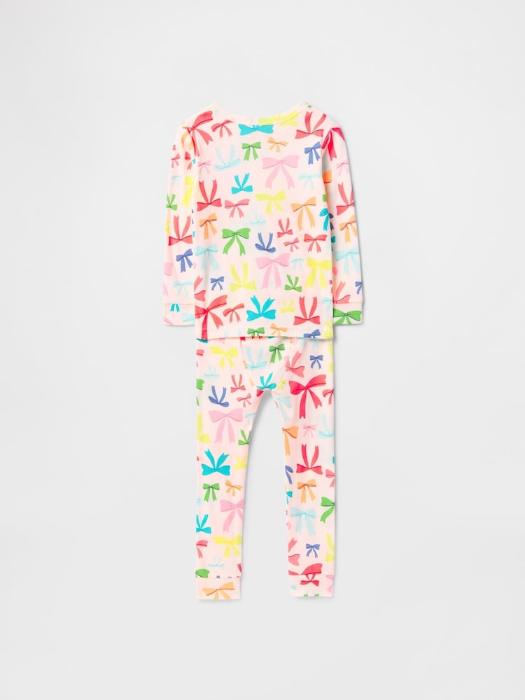 Gap Pink Bows Brushed Cotton Long Pyjamas (6mths-5yrs) - Image 2 of 2