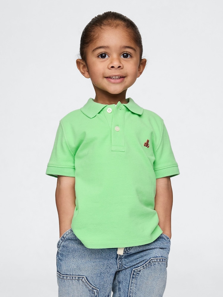 Gap Green Brannan Bear Pique Polo Shirt (6mths-5yrs) - Image 1 of 3