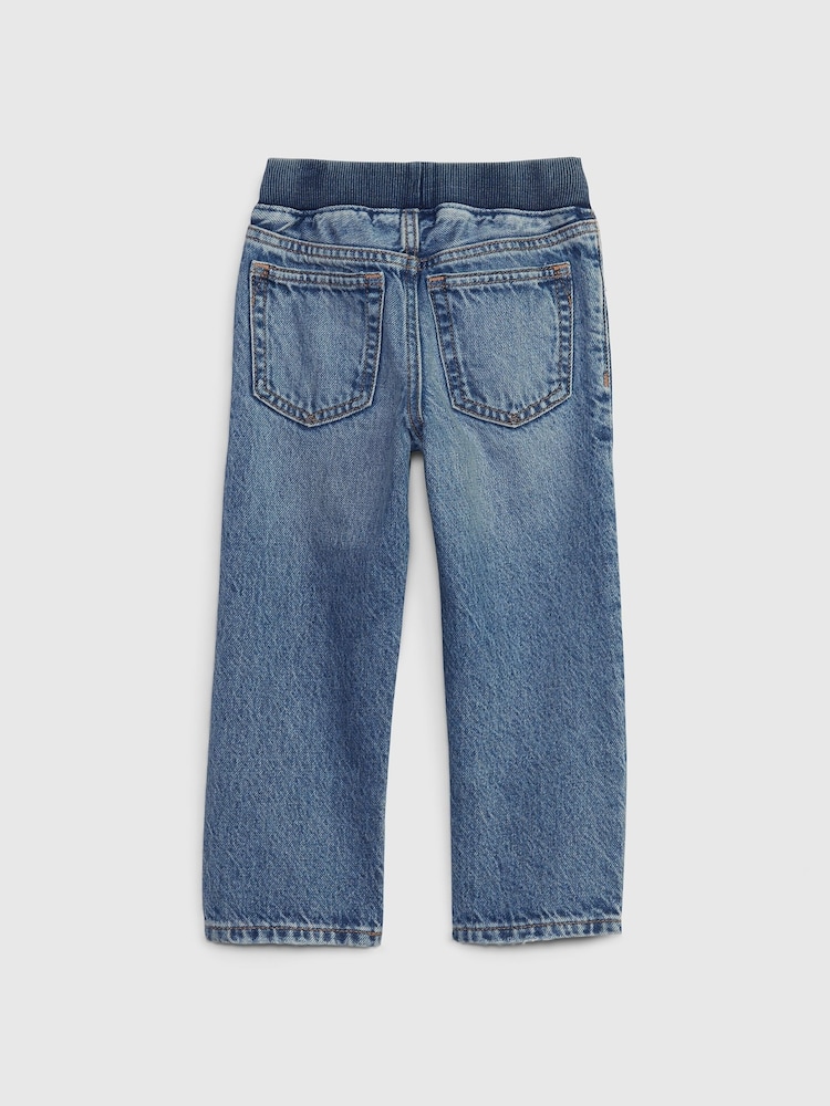 Gap Blue High Waisted Straight Pull On Jeans (6mths-5yrs) - Image 2 of 4