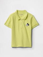 Gap Lime Green Mickey Mouse Disney Pique Polo Shirt (6mths-5yrs) - Image 1 of 3