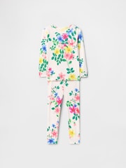 Gap White Floral Brushed Cotton Long Pyjamas (6mths-5yrs) - Image 1 of 2