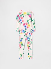 Gap White Floral Brushed Cotton Long Pyjamas (6mths-5yrs) - Image 2 of 2