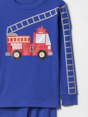 Gap Blue Fire Truck Cotton Long Pyjamas (6mths-5yrs) - Image 3 of 3