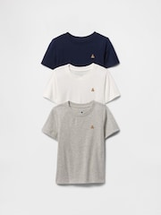 Gap Navy Blue, White & Grey 3-Pack Brannan Bear Everyday T-Shirts (6mths-5yrs) - Image 1 of 2
