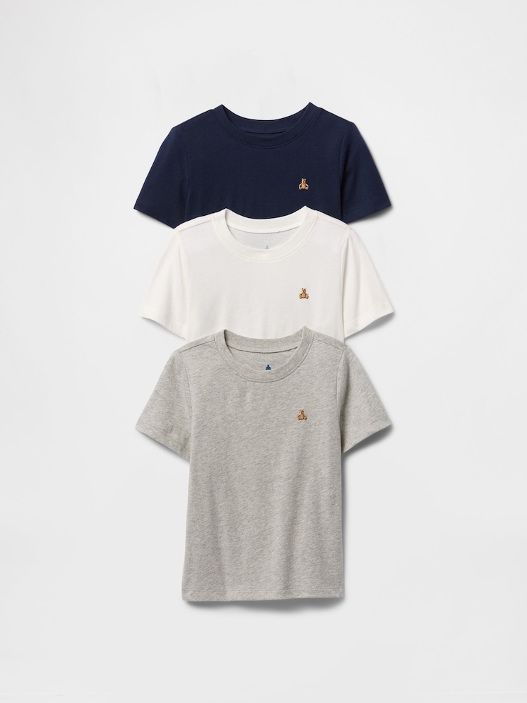 Gap Navy Blue, White & Grey 3-Pack Brannan Bear Everyday T-Shirts (6mths-5yrs) - Image 1 of 2