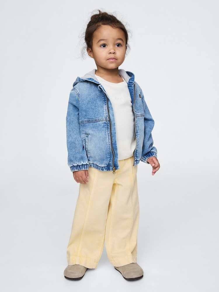 Gap Yellow UltraSoft Pull On Baggy Wide Leg Jeans (6mths-5yrs) - Image 1 of 5