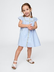 Gap Blue Flutter-Sleeve Shirtdress (6mths-5yrs) - Image 1 of 3