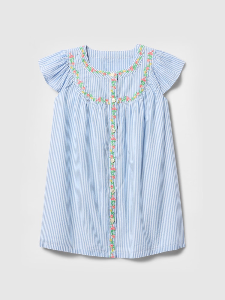 Gap Blue Flutter-Sleeve Shirtdress (6mths-5yrs) - Image 2 of 3
