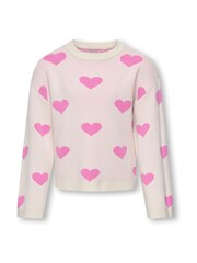 ONLY KIDS Cream Heart Jumper - Image 5 of 6