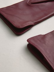 Berry Red Leather Gloves - Image 6 of 6