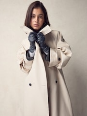 Navy Leather Gloves - Image 2 of 3