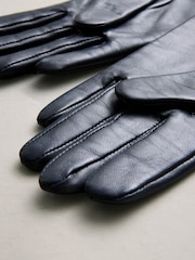Navy Leather Gloves - Image 5 of 6