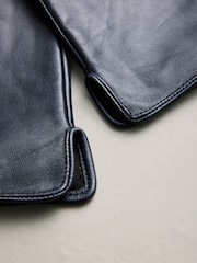 Navy Leather Gloves - Image 6 of 6