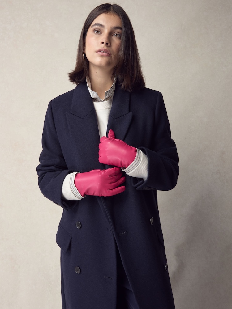 Hot Pink Leather Gloves - Image 1 of 1