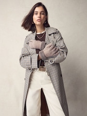 Mink Brown Leather Sheepskin Gloves - Image 2 of 4