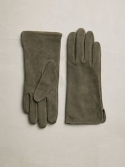 Khaki Green Suede Gloves - Image 3 of 5