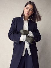 Khaki Green Leather Gloves - Image 1 of 1