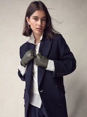 Khaki Green Leather Gloves - Image 2 of 6