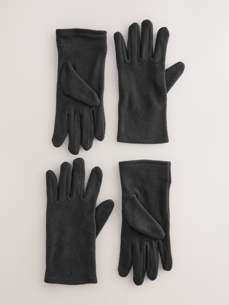 Black Fleece Gloves 2 Pack - Image 1 of 3