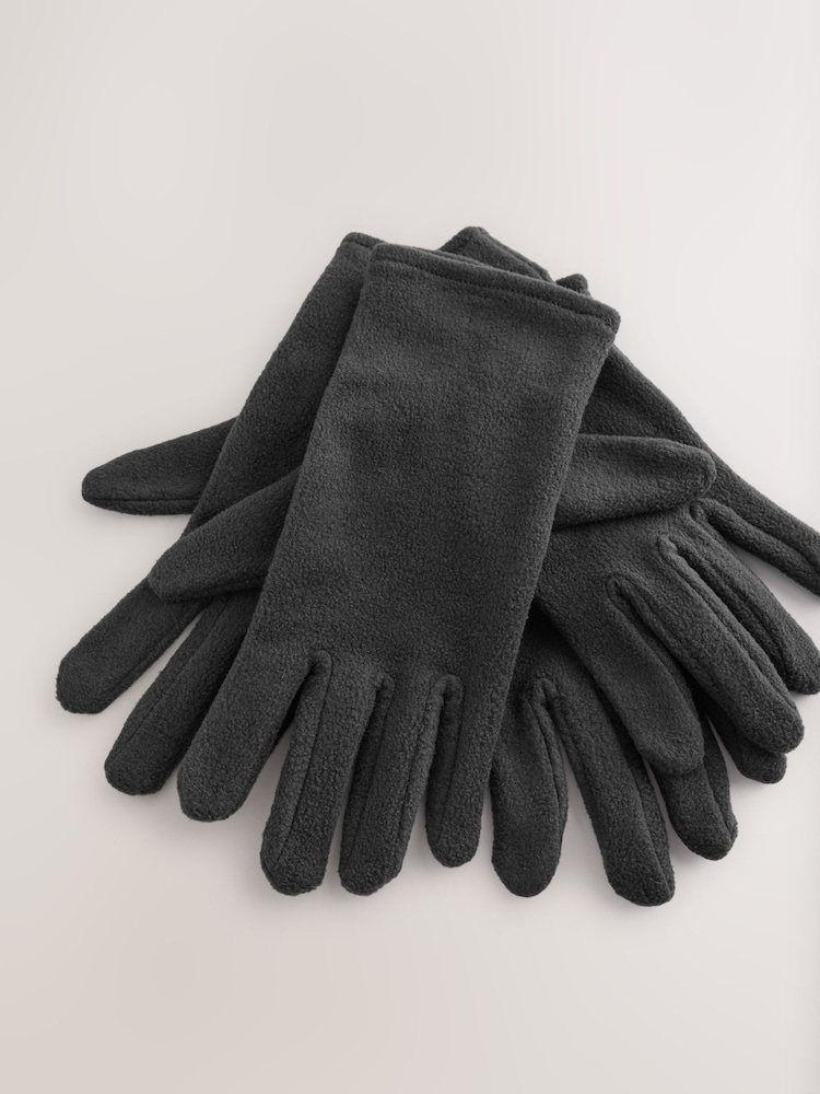 Black Fleece Gloves 2 Pack - Image 2 of 3