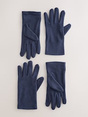 Navy Fleece Gloves 2 Pack - Image 1 of 3