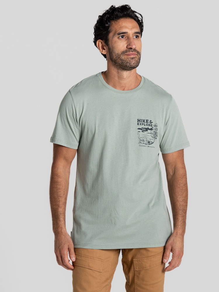 Craghoppers Green National Trust Sabden Short Sleeve 100% Cotton T-Shirt - Image 1 of 5
