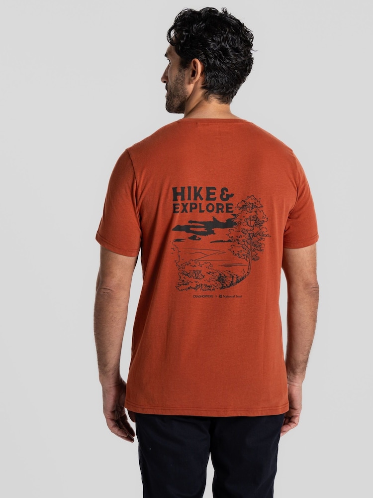 Craghoppers Red National Trust Sabden Short Sleeve 100% Cotton T-Shirt - Image 2 of 5