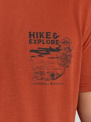 Craghoppers Red National Trust Sabden Short Sleeve 100% Cotton T-Shirt - Image 4 of 5