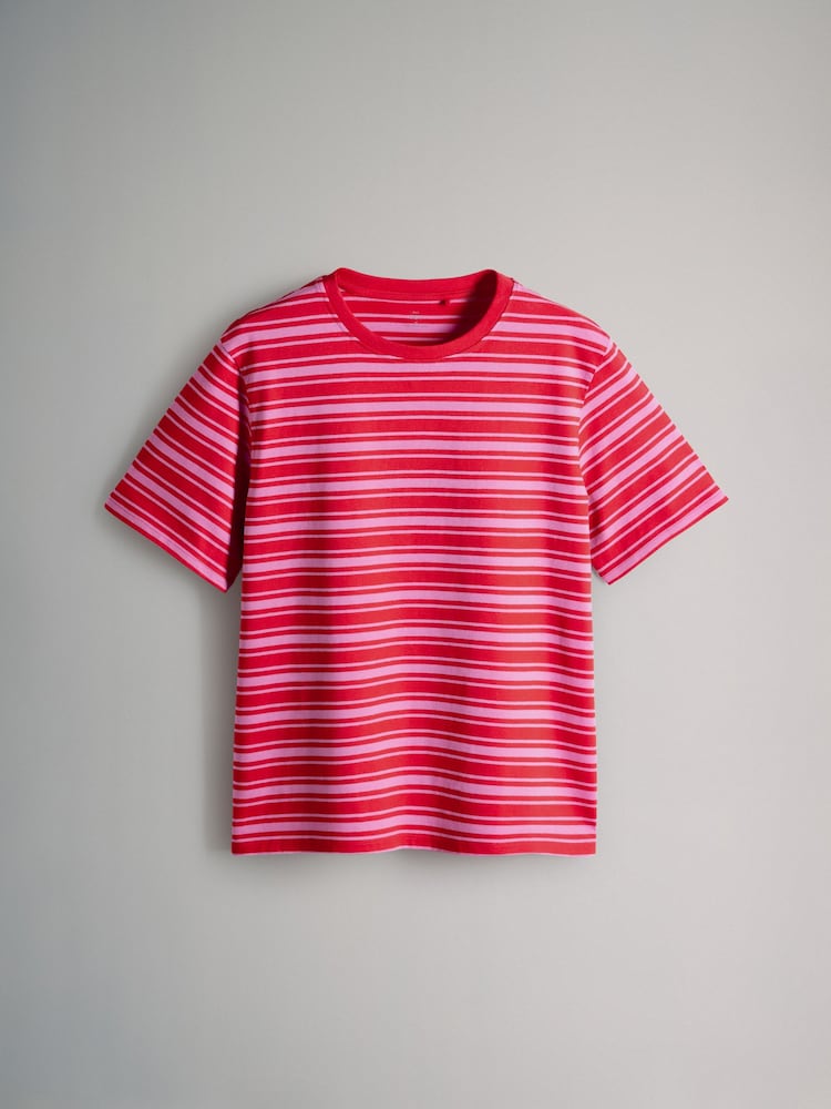 The Set Stripe Short Sleeve 100% Cotton Relaxed T-Shirt - Image 1 of 3