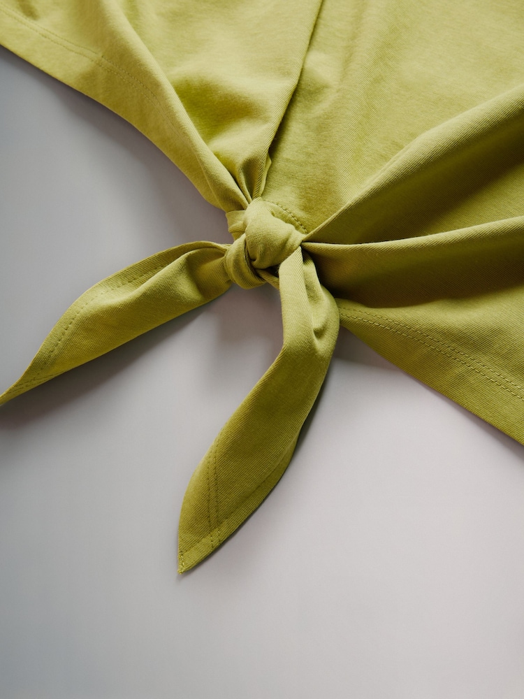 The Set Green Tie Front 100% Cotton T-Shirt - Image 2 of 3