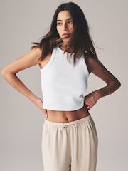 The Set Crop Ribbed Racer Vests 4 Pack - Imagen 1 de 15