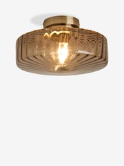 Chocolate Brown Rimini Flush Fitting Ceiling Light - Image 1 of 2