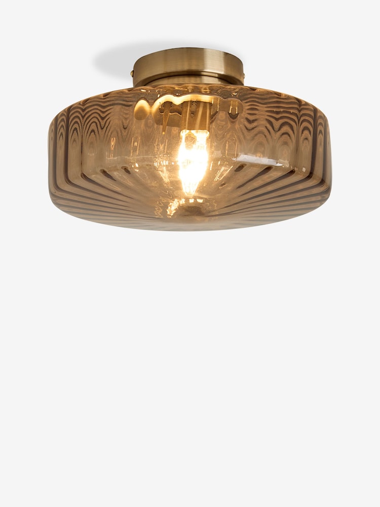 Chocolate Brown Rimini Flush Fitting Ceiling Light - Image 1 of 2 Chocolate Brown Rimini Flush Fitting Ceiling Light - Image 1 of 2