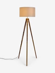 Natural Bobbin Tripod Floor Lamp - Image 1 of 2