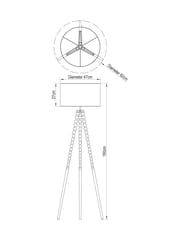 Natural Bobbin Tripod Floor Lamp - Image 2 of 2