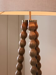 Natural Bobbin Tripod Floor Lamp - Image 3 of 5