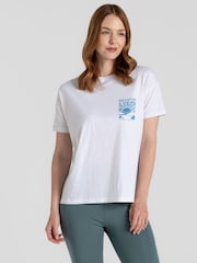 Craghoppers National Trust Bistort Short Sleeve 100% Cotton White T-Shirt - Image 1 of 5