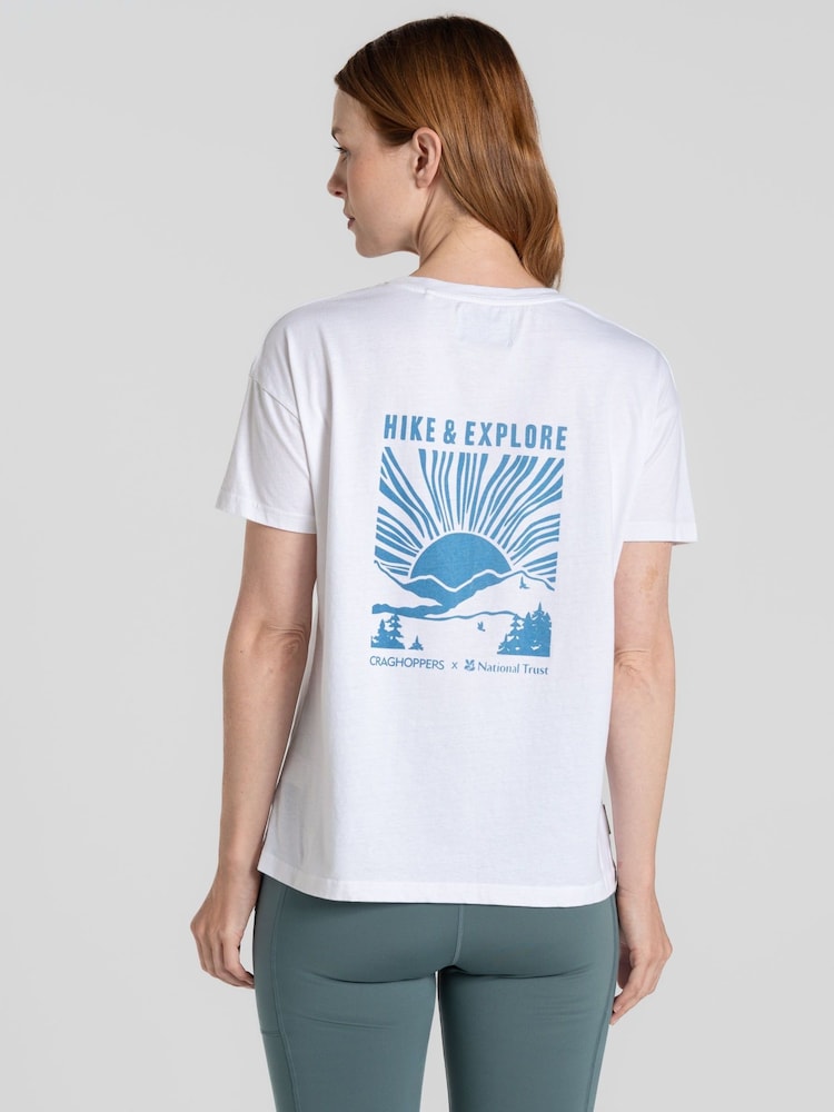 Craghoppers National Trust Bistort Short Sleeve 100% Cotton White T-Shirt - Image 2 of 5