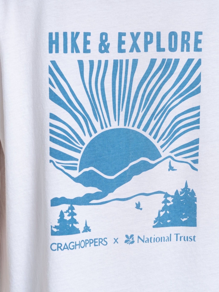 Craghoppers National Trust Bistort Short Sleeve 100% Cotton White T-Shirt - Image 4 of 5