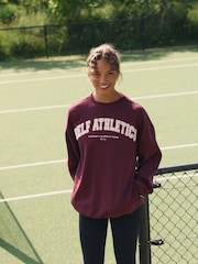 self. Burgundy Red Longline Sweatshirt - Image 1 of 9