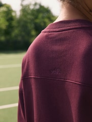 self. Burgundy Red Longline Sweatshirt - Image 6 of 9