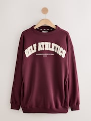 self. Burgundy Red Longline Sweatshirt - Image 7 of 9