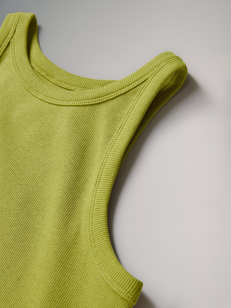 The Set Lime Green Ribbed Racer Vest - Image 2 of 3