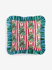 Eleanor Bowmer Christmas Tree Stripe Ruffle Edge Cushion - Image 6 of 7