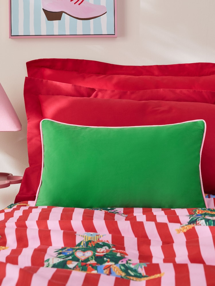 Eleanor Bowmer Pink Disco Santa Slogan Embroidered Cushion - Image 2 of 7
